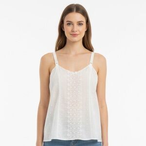 Sears vintage White Lace delicate Detail Top size small